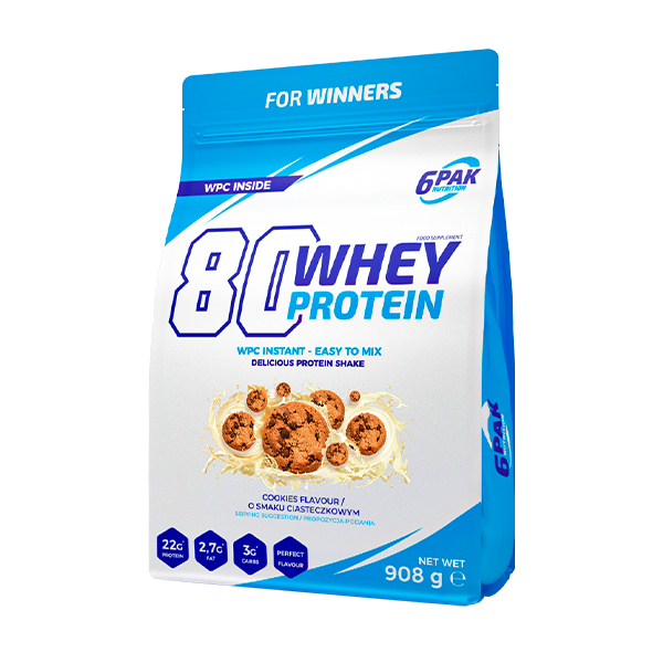 6PAK Białko 80 Whey Protein ciasteczkowe - 908 g