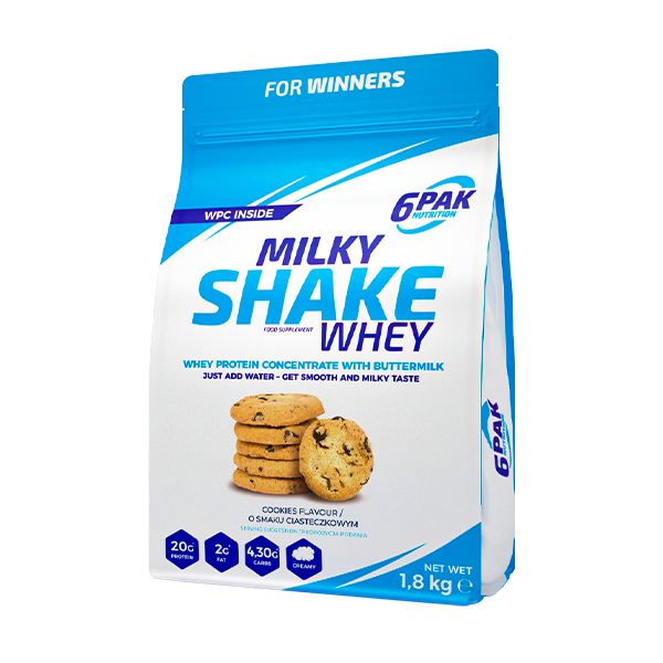 6PAK Odżywka białkowa Milky Shake Whey, ciasteczkowa - 1800 g