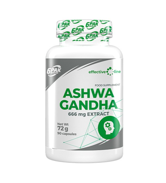 6PAK Ashwagandha 666 mg - 90 kapsułek