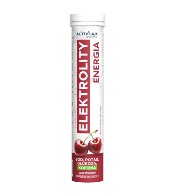 Activlab Pharma Elektrolity Energia z kofeiną, wiśnia - 20 tabletek musujących
