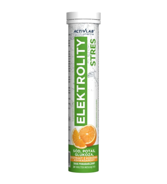 Activlab Pharma Elektrolity Stres, pomarańcza - 20 tabletek musujących