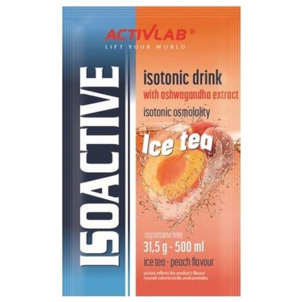 Activlab Isoactive Izotonik funkcjonalny z ashwagandhą, mrożona herbata brzoskwiniowa - 31,5 g