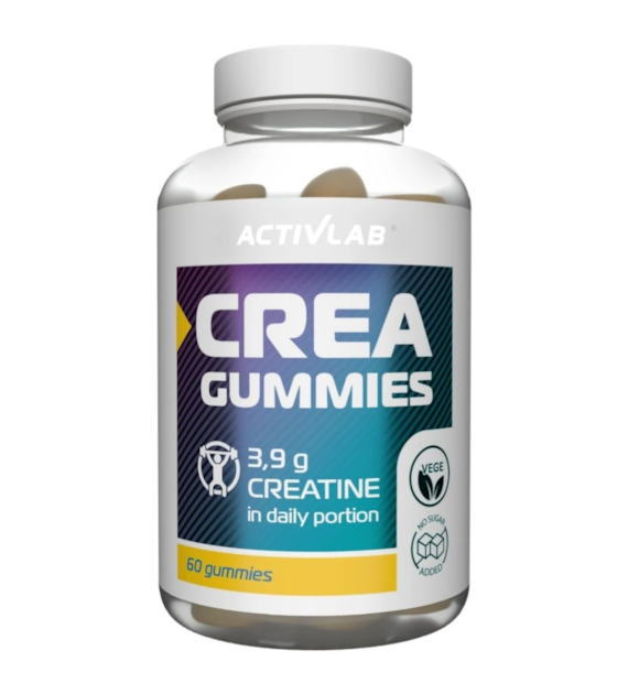 Activlab Crea Gummies, Monohydrat kreatyny 4500 mg, cytryna-limonka - 60 żelek