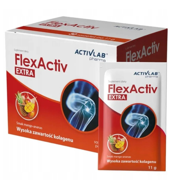 Activlab FlexActiv EXTRA Kolagen na stawy, mango-ananas - 30 saszetek