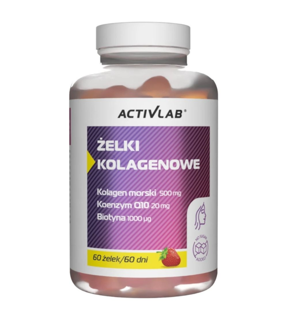 Activlab Żelki Kolagenowe, truskawka - 60 sztuk