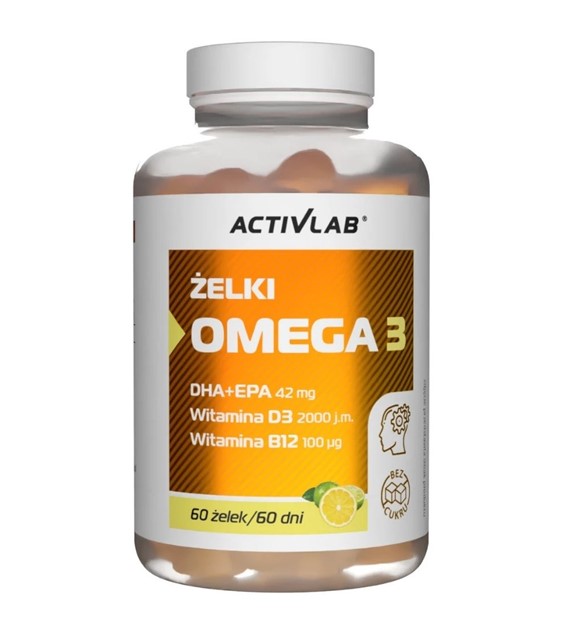 Activlab Żelki Omega 3, limetka-cytryna - 60 sztuk
