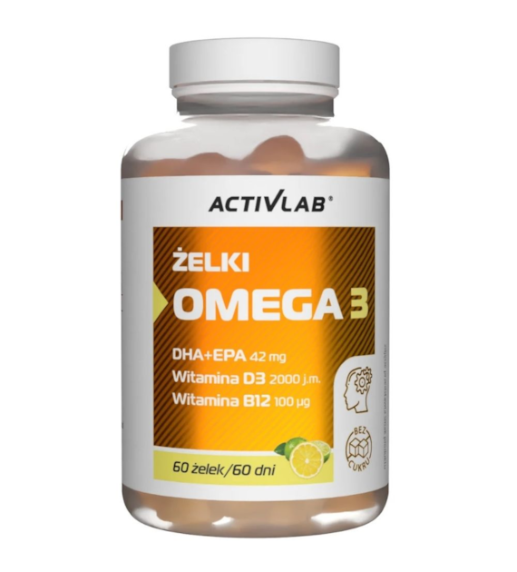 Activlab Żelki Omega 3, limetka-cytryna - 60 sztuk