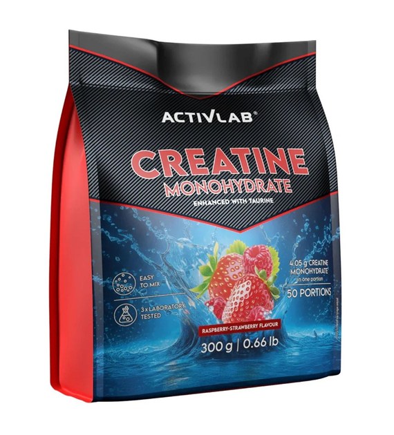 Olimp Creatine Monohydrate, malina-truskawka - 300 g