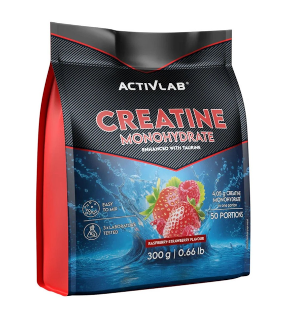 Olimp Creatine Monohydrate, malina-truskawka - 300 g