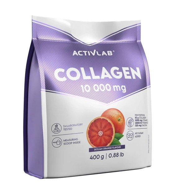 Activlab Collagen 10 000 mg, sycylijska pomarańcza - 400 g