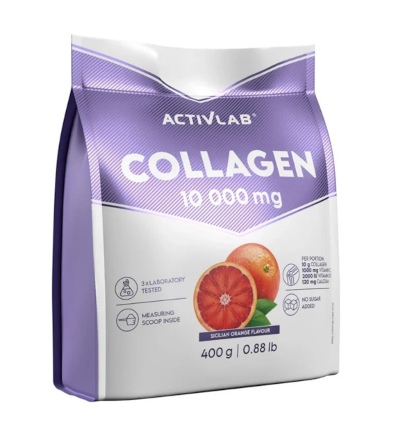 Activlab Collagen 10 000 mg, sycylijska pomarańcza - 400 g