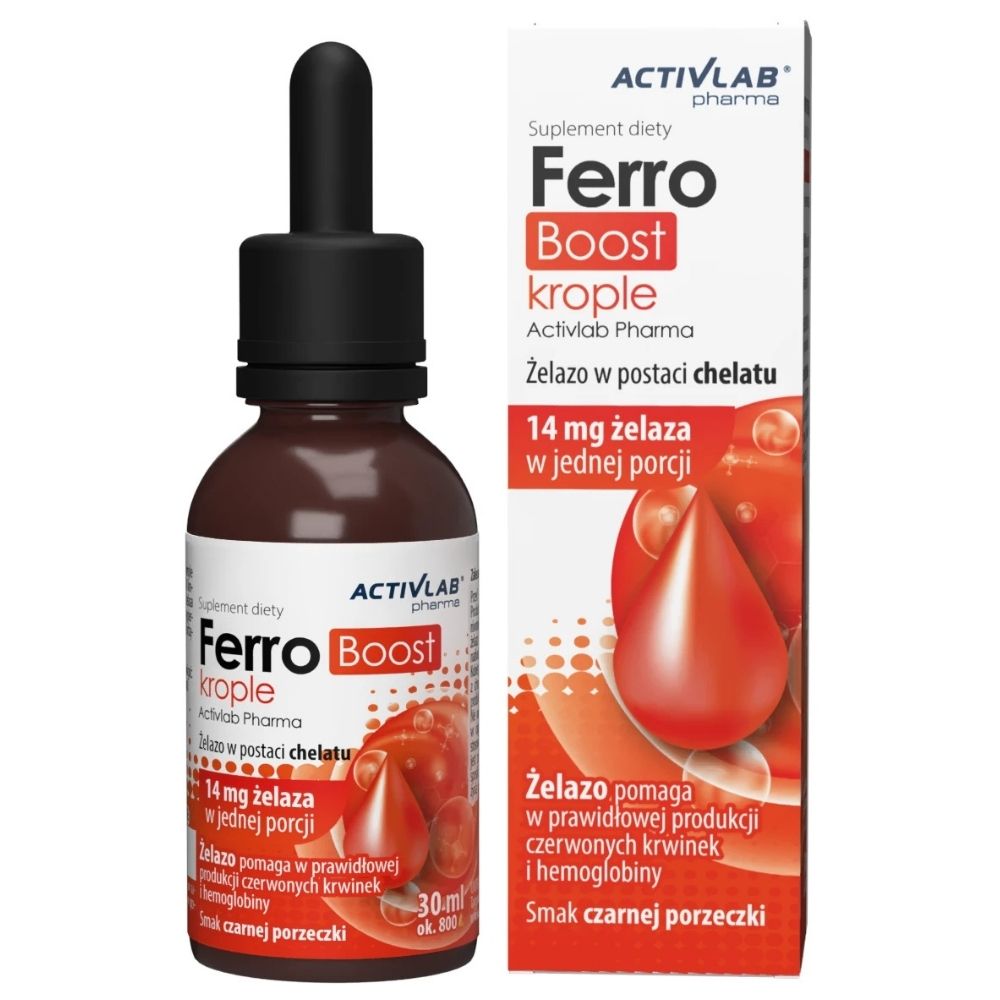 Activlab Pharma FerroBoost, żelazo w kroplach, czarna porzeczka - 30 ml