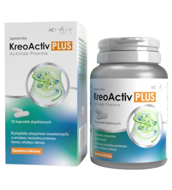 Activlab Pharma KreoActiv PLUS, Enzymy trawienne - 50 kapsułek
