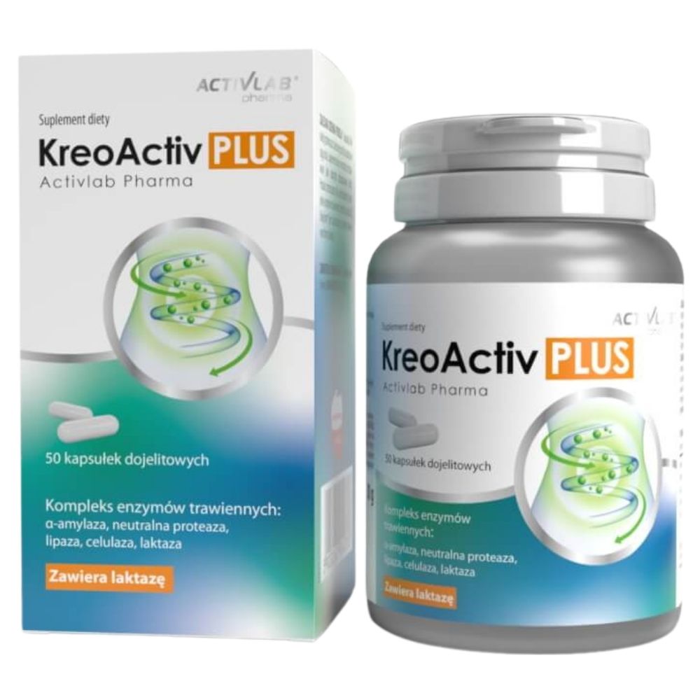 Activlab Pharma KreoActiv PLUS, Enzymy trawienne - 50 kapsułek
