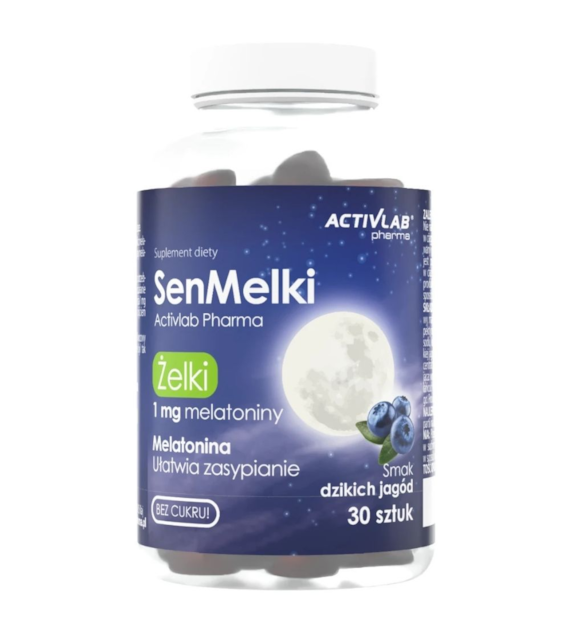 Activlab Pharma SenMelki Żelki z melatoniną, dzikie jagody - 30 żelek