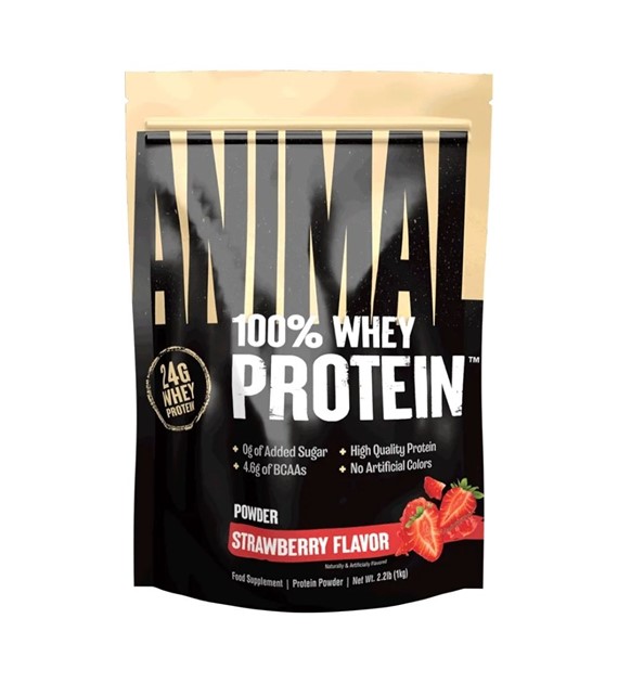 Universal Nutrition Animal Koncentrat białka serwatkowego truskawkowy - 1000 g