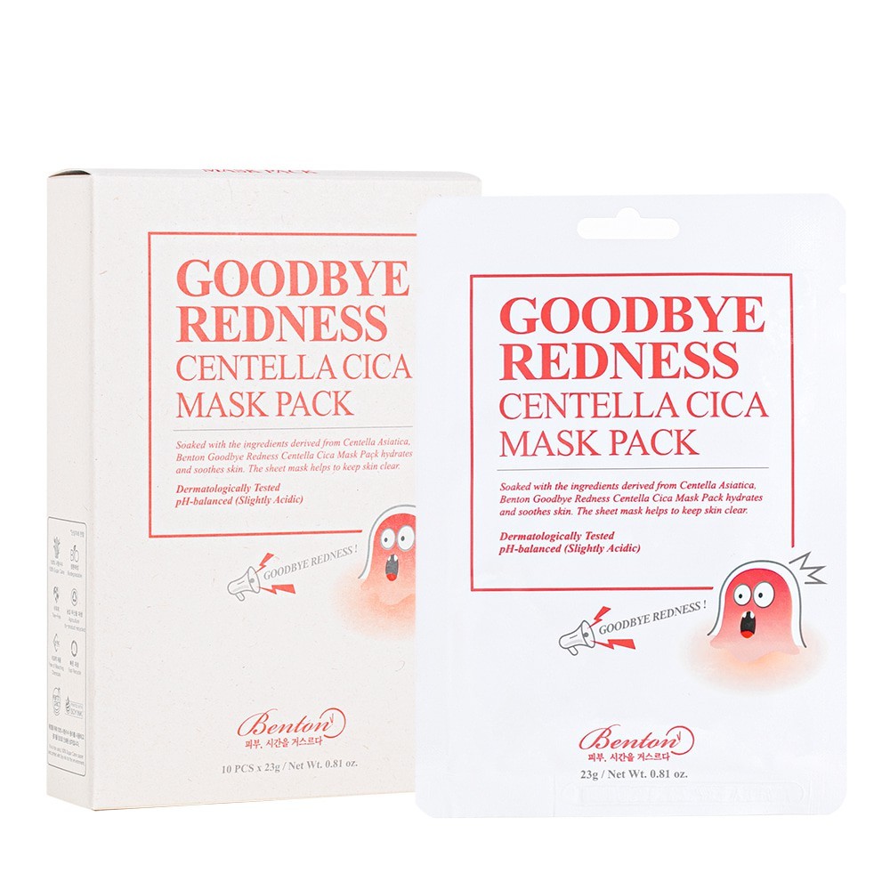 Benton Łagodzące maseczki w płachcie Goodbye Redness Centella Mask - 10 sztuk