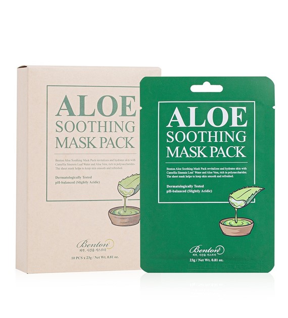 Benton Maseczki w płachcie z aloesem Aloe Soothing Mask - 10 sztuk