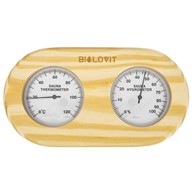 Bilovit Kiefer Sauna Thermometer mit Hygrometer