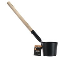 Bilovit - Czarna Aluminiowa Łyżka do Sauny z Brzozowym Uchwytem 42cm