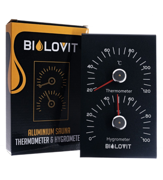 Bilovit Czarny termometr z higrometrem do sauny