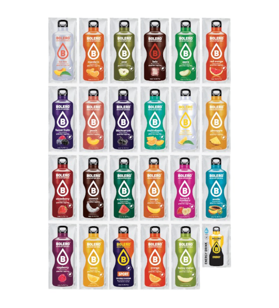 Bolero Drink Mix Box Sachet Set mit 24 Geschmacksrichtungen - 9 g