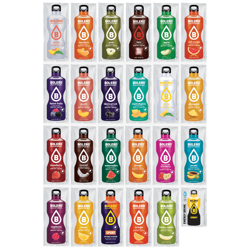 Bolero Drink Mix Box Sachet Set mit 24 Geschmacksrichtungen - 9 g