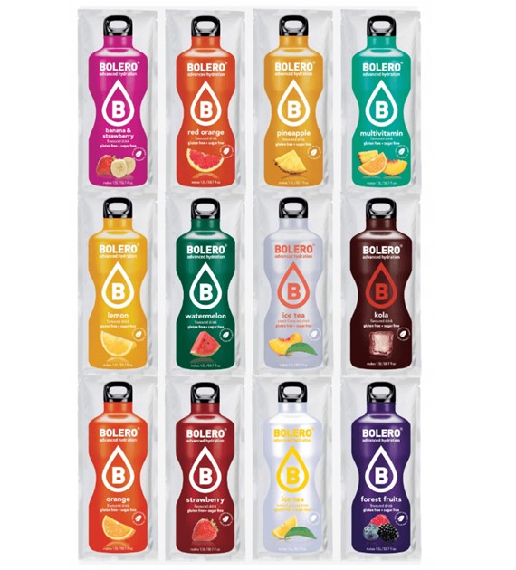 Bolero Drink Mix Box Sachet Set of 12 Flavours - 9 g