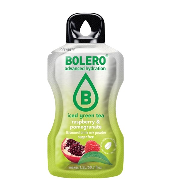 Bolero Classic Instant Drink Iced Green Tea Raspberry & Pomegranate (mrożona zielona herbata malina, granat) - 8 g