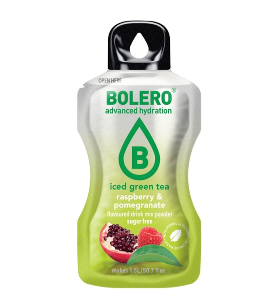Bolero Classic Instant Drink Iced Green Tea Raspberry & Pomegranate (mrożona zielona herbata malina, granat) - 8 g