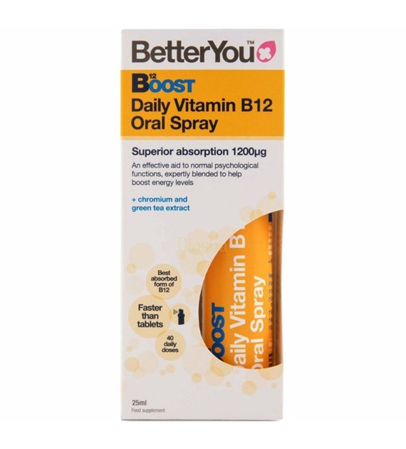 BetterYou Witamina B12 w sprayu, morela - 25 ml