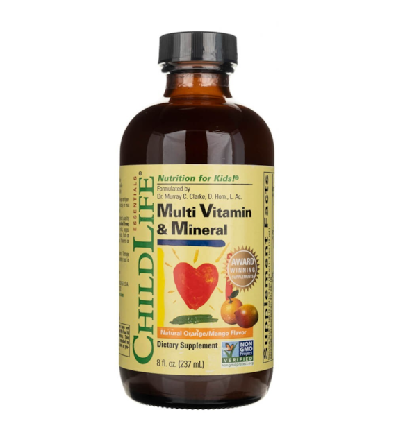 ChildLife Multi-Vitamine & Mineralien, natürlicher Orange/Mango-Geschmack - 237 ml