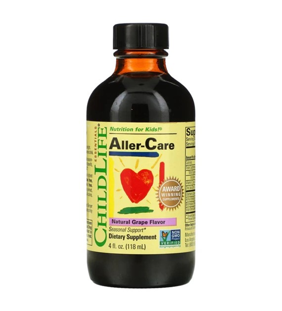 ChildLife Aller-Care, Płynna witamina C, winogrono - 118 ml