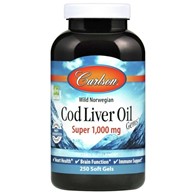 Carlson Labs Olej z wątroby dorsza 1000 mg - 250 kapsułek