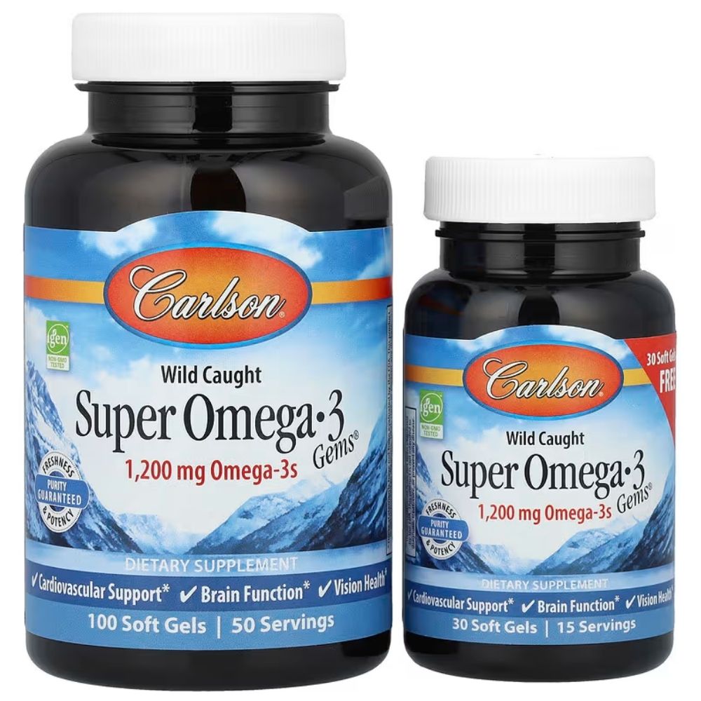 Carlson Labs Super Omega-3 Gems 1200 mg - 100 + 30 kapsułek