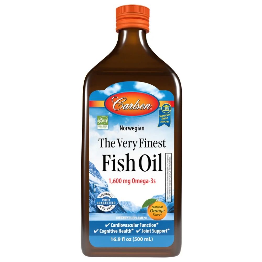 Carlson Labs Olej rybi norweski, 1600 mg Omega-3, pomarańczowy - 500 ml
