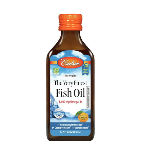 Carlson Labs Olej rybi norweski, 1600 mg Omega-3, pomarańczowy - 200 ml
