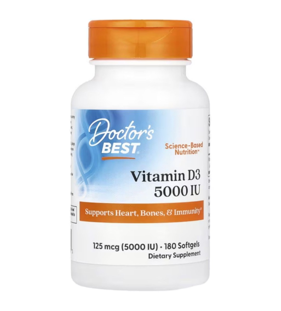 Doctor's Best Vitamin D3 5000 IU - 180 Softgels