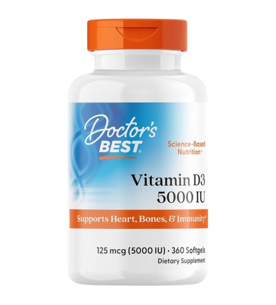 Doctor's Best Witamina D3 5000 IU - 360 kapsułek