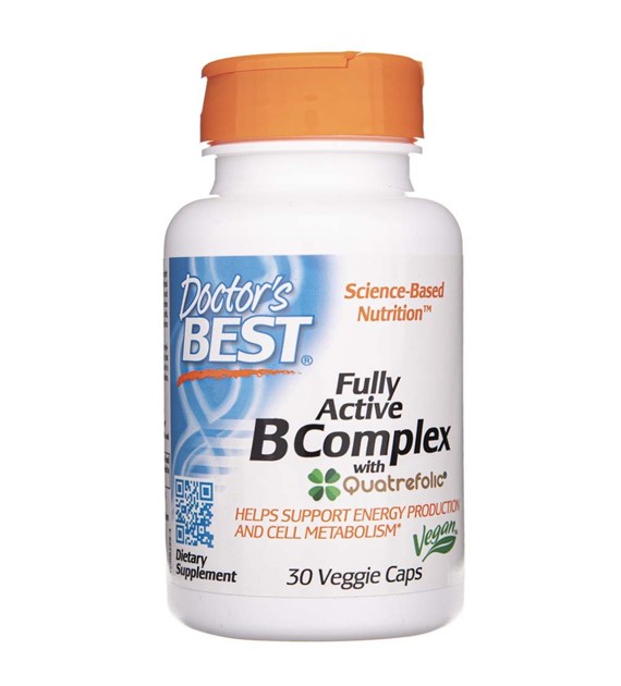 Doctor's Best Fully Active B Complex with Quatrefolic - 30 Veg Capsules