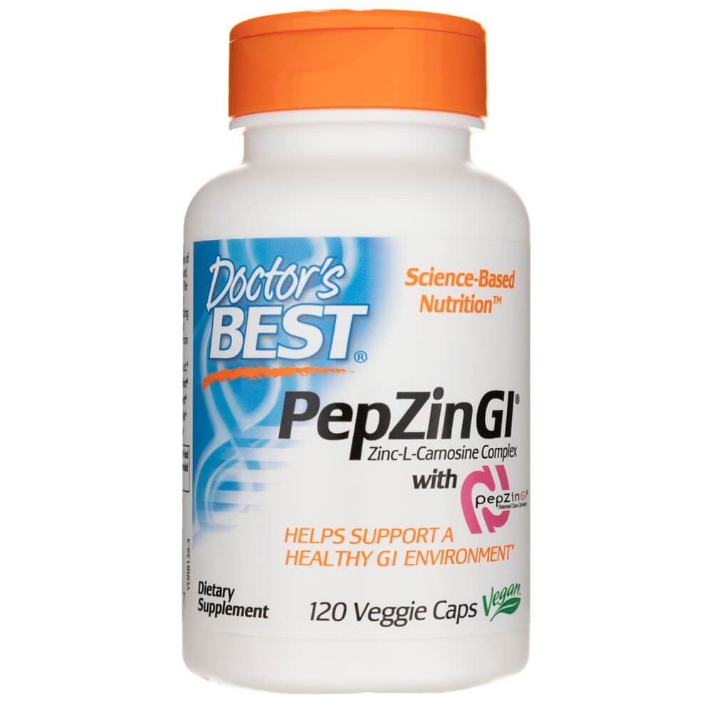 Doctor's Best PepZin GI, Zinc-L-Carnosine Complex - 120 Veg Capsules