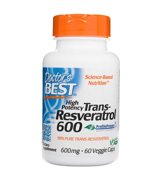 Doctor's Best High Potency Trans-Resveratrol 600 mg - 60 Veg Capsules