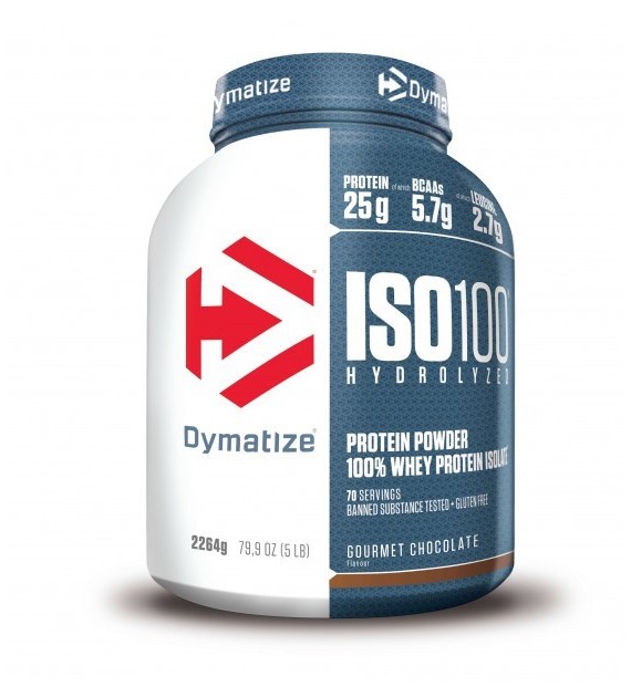 Dymatize ISO 100 Hydrolyzovaný syrovátkový proteinový izolát, Gourmet Chocolate - 2264 g