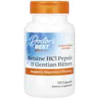 Doctor's Best Betaine Hcl Pepsin & Gentian Bitters - 120 kapsułek