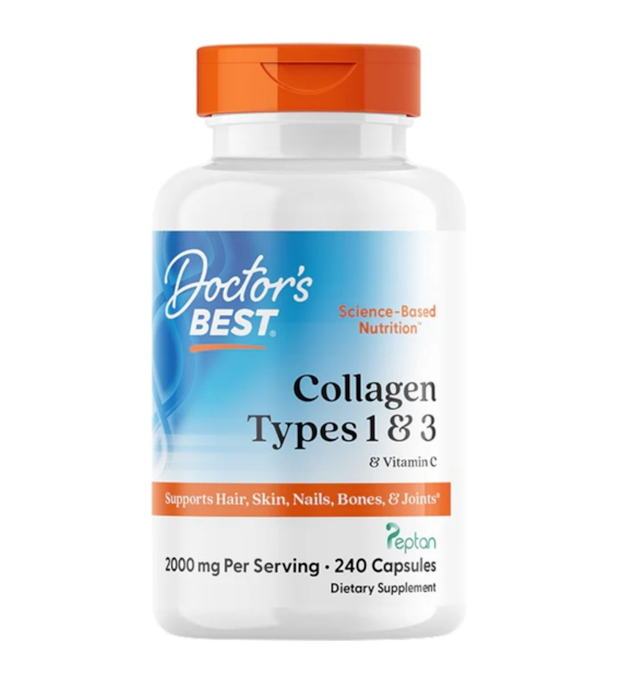 Doctor's Best Kolagen typu 1 i 3 + Witamina C - 240 kapsułek