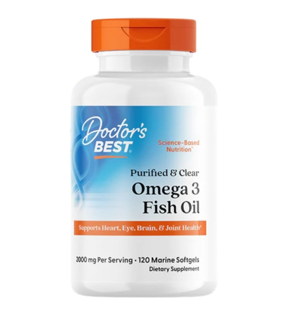 Doctor's Best Oczyszczony Olej Omega-3 1000 mg - 120 kapsułek