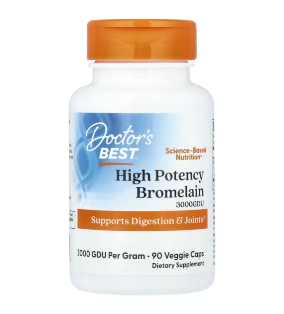 Doctor's Best Bromelaina 3000 GDU 500 mg - 90 kapsułek
