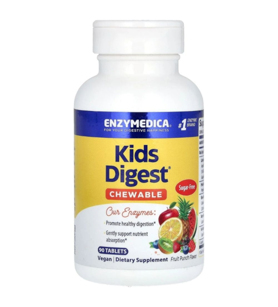 Enzymedica Kids Digest™ Enzymy trawienne dla dzieci, poncz owocowy - 90 tabletek do żucia