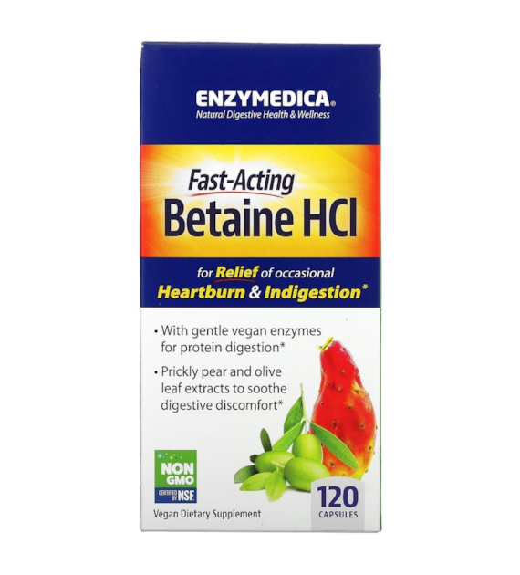 Enzymedica Betaina HCl - 120 kapsułek