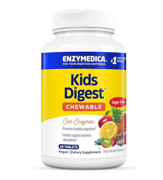 Enzymedica Kids Digest™ Enzymy trawienne dla dzieci, poncz owocowy - 60 tabletek do żucia